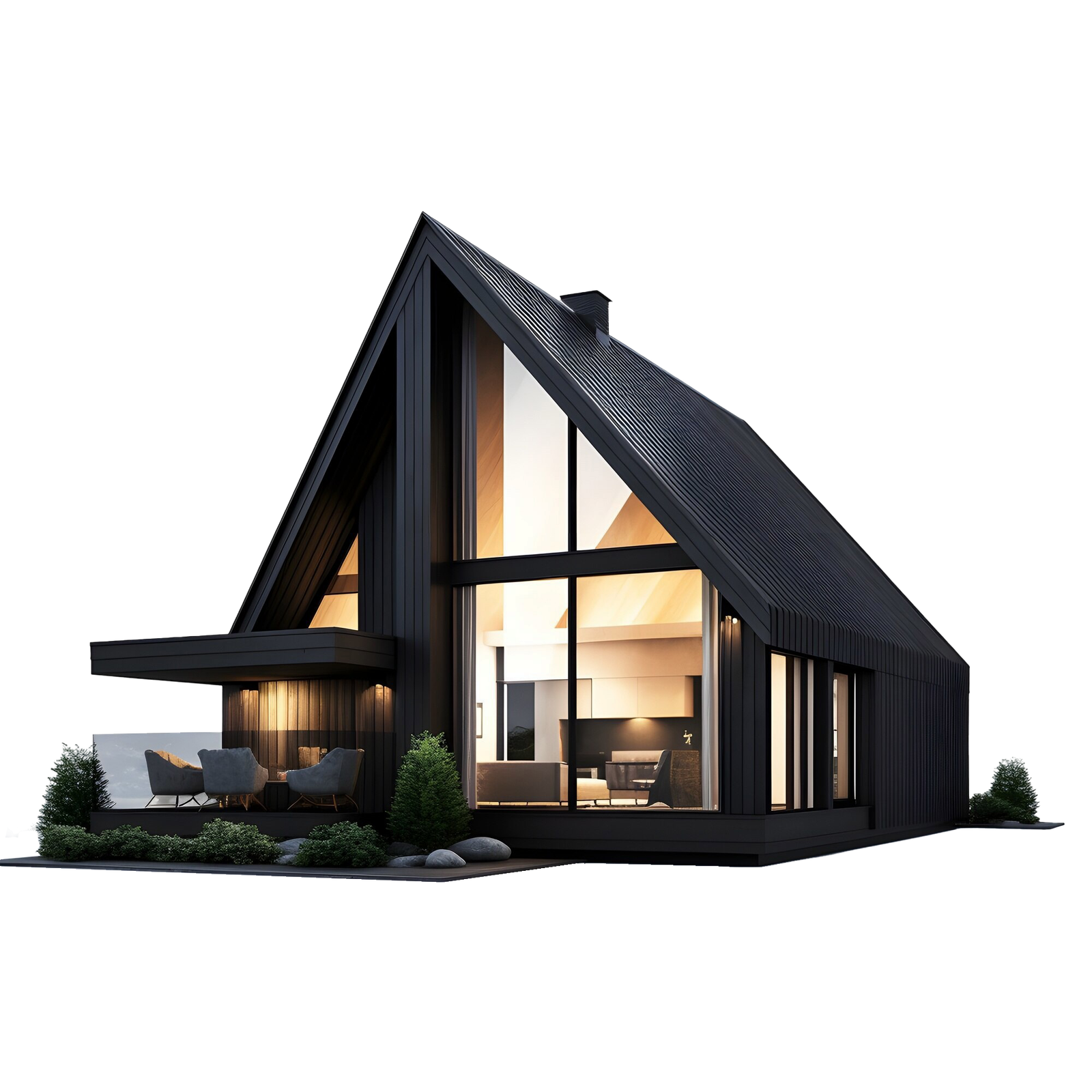 Progetto edilizio moderno con struttura in legno e design minimalista